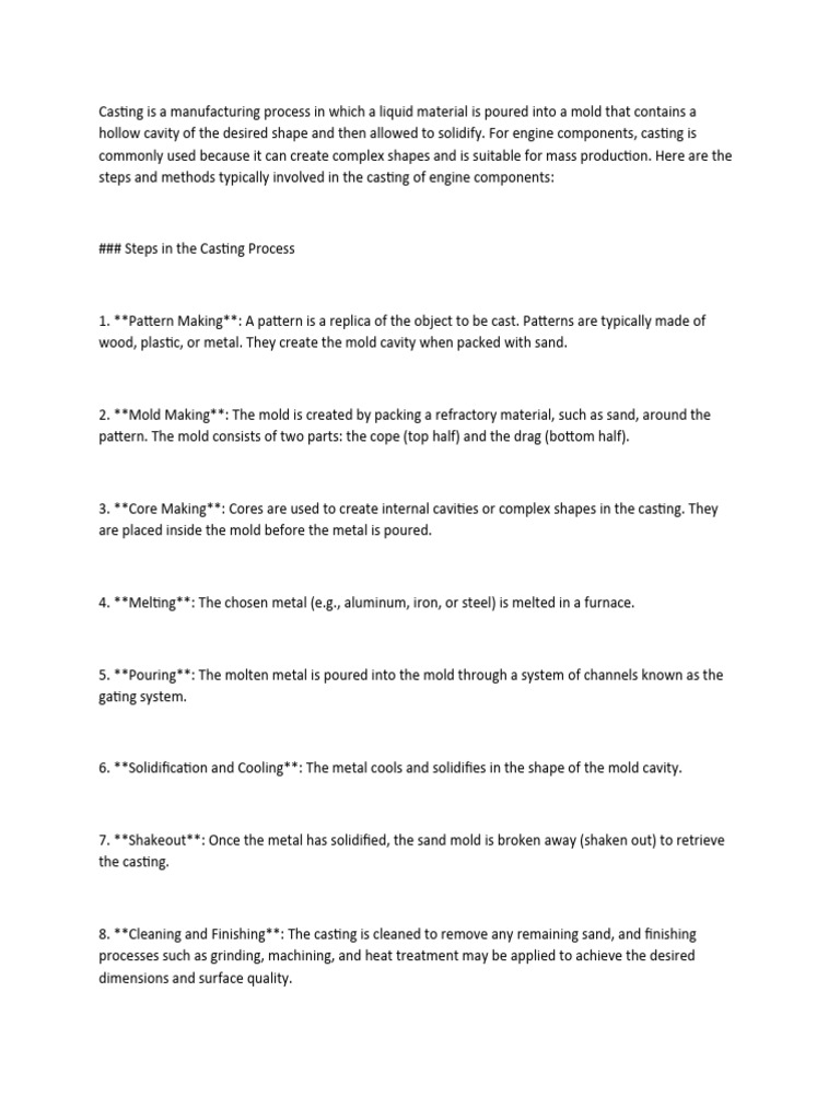 Casting Of Components Pdf Materials Science Applied And