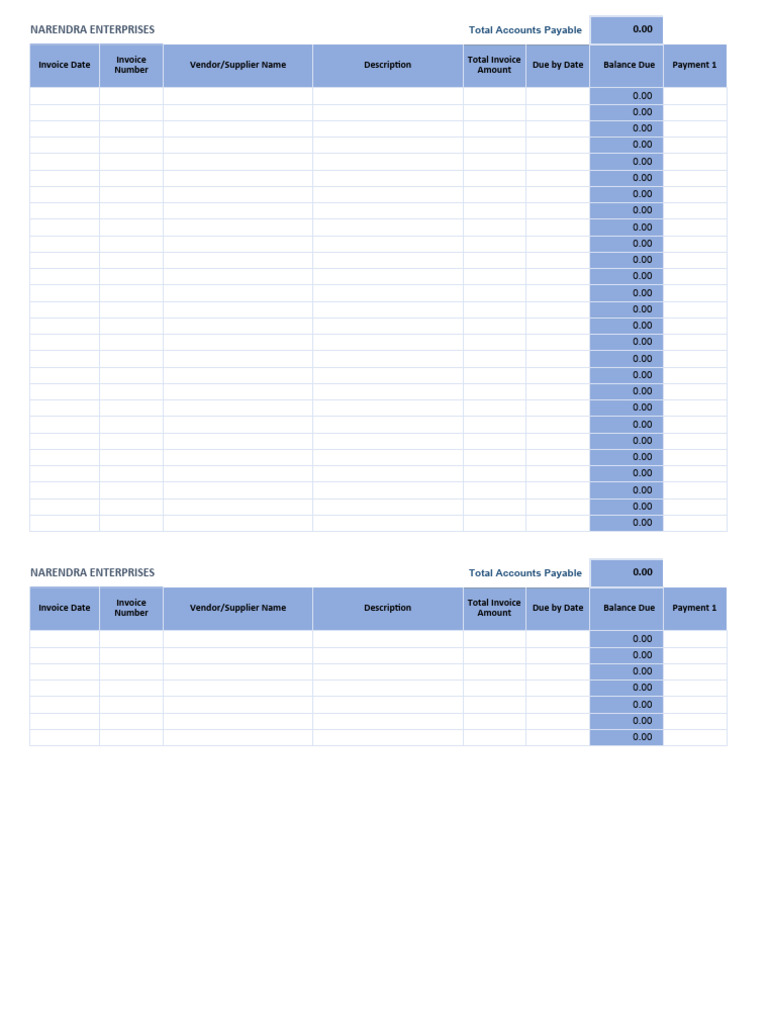 Accounts Payable Ledger | Download Free PDF | Accounts Payable | Accounting
