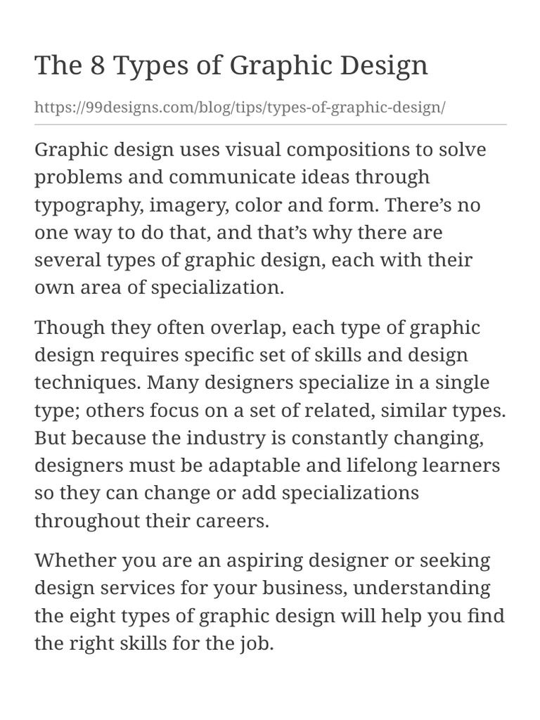 The 8 Types of Graphic Design+ - 081329 | PDF | Graphic Design | User ...