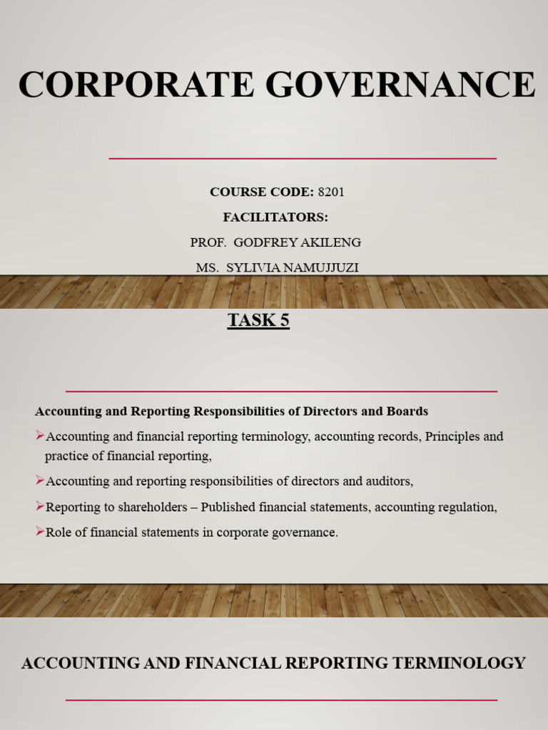 Directors' Accounting Responsibilities in Governance | PDF | Financial ...