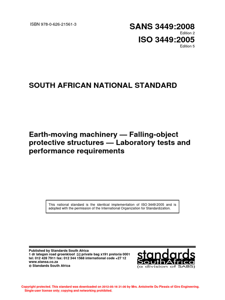 ISO 3449:2005 FOPS Standards Overview | PDF | International ...