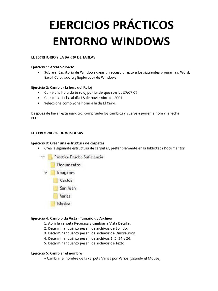 Ejercicios Prácticos en Windows | PDF | Archivo de computadora | Equipo ...