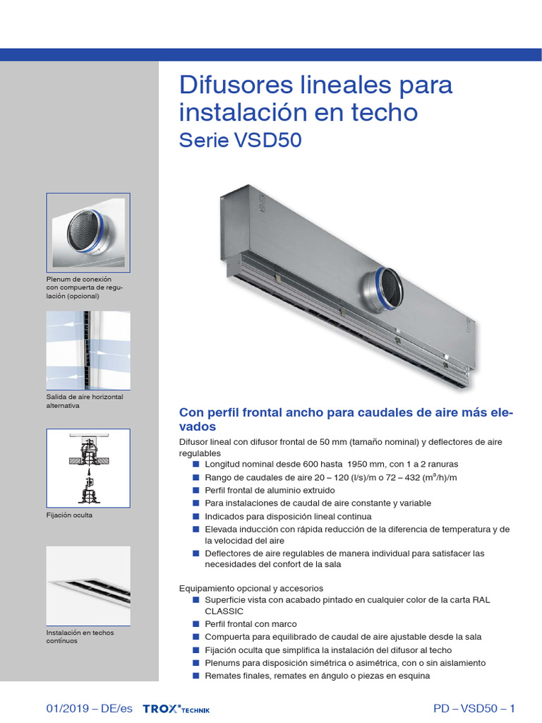 Difusor Lineal VSD50 | PDF