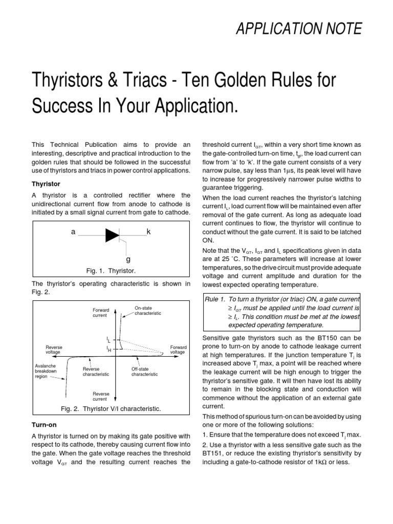 Thyristor & Triac Application Guide | PDF