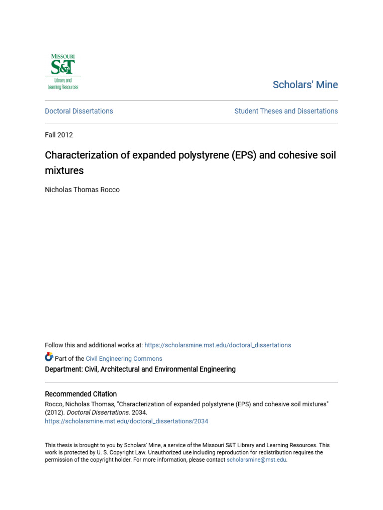 Characterization of Expanded Polystyrene (EPS) and Cohesive Soil | PDF ...