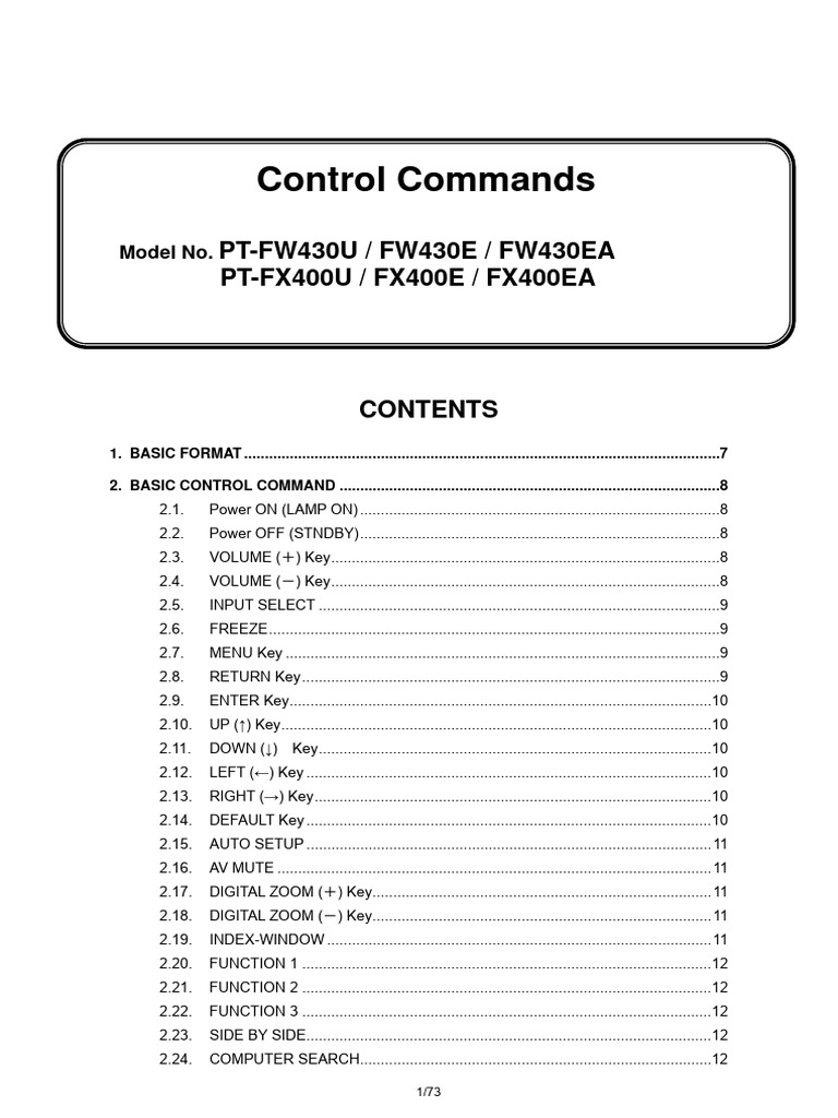 Projector Control Commands Guide | PDF | Computing | Information And ...