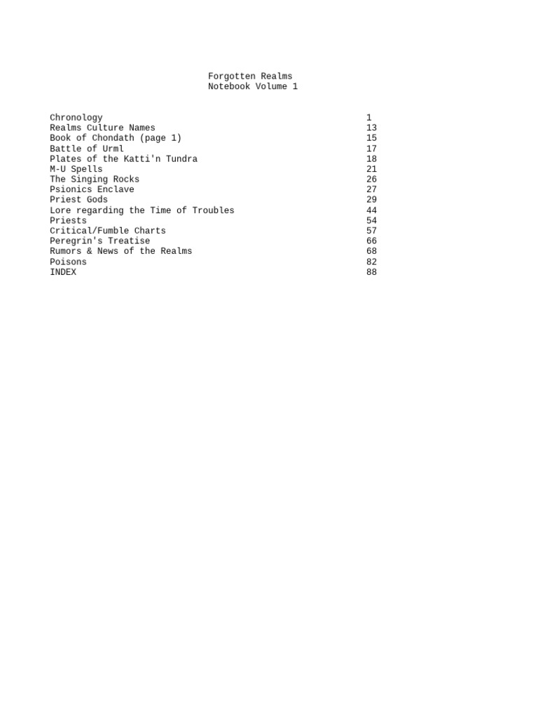 Forgotten Realms Notebook Volume 1 | PDF | Forgotten Realms
