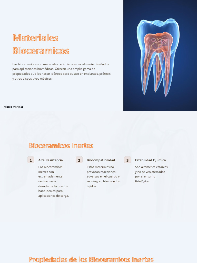 Bioceramicos Inertes, Bioactivos y Biodegradable - Micaela Martinez ...