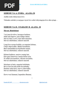 Grade 8 Kiswahili QS