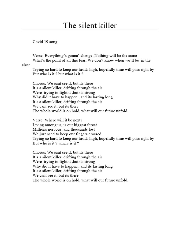 Covid19 Song The Silent Killer PDF Poetry