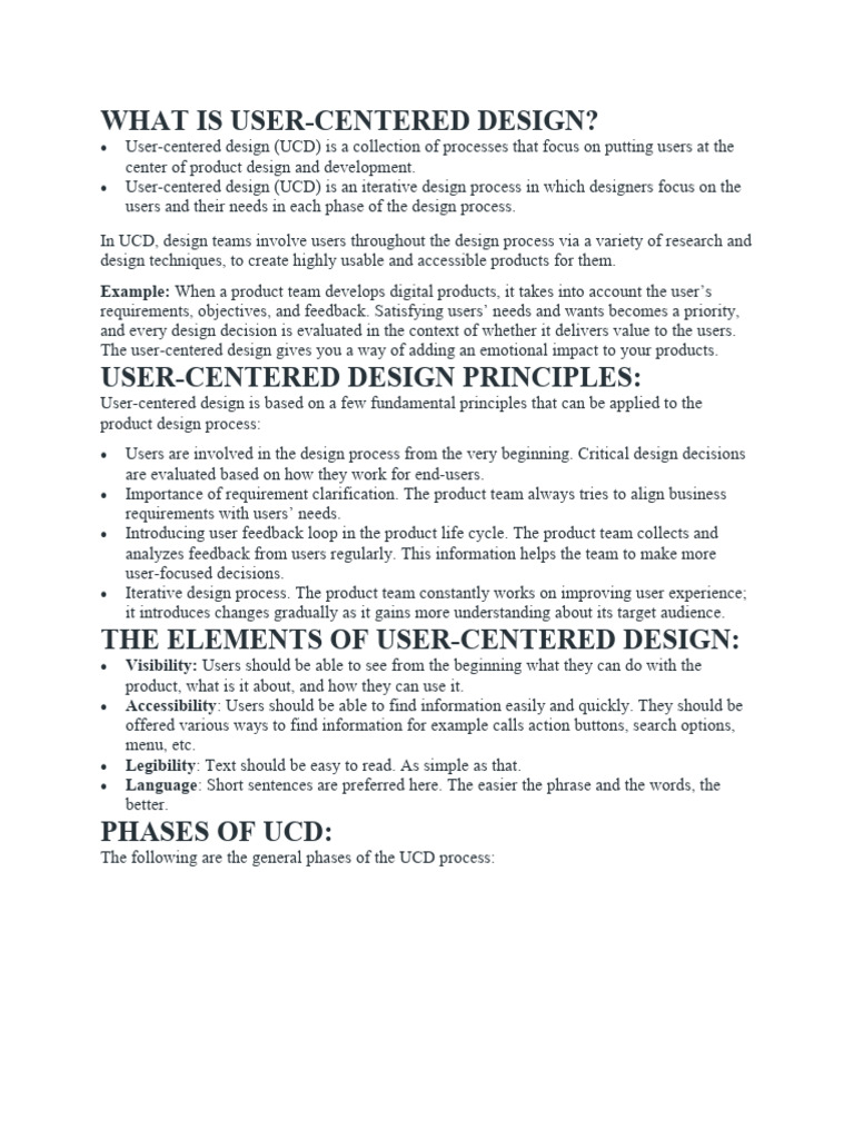 What Is User Centered Design?its Element, Phases and Processes | PDF ...