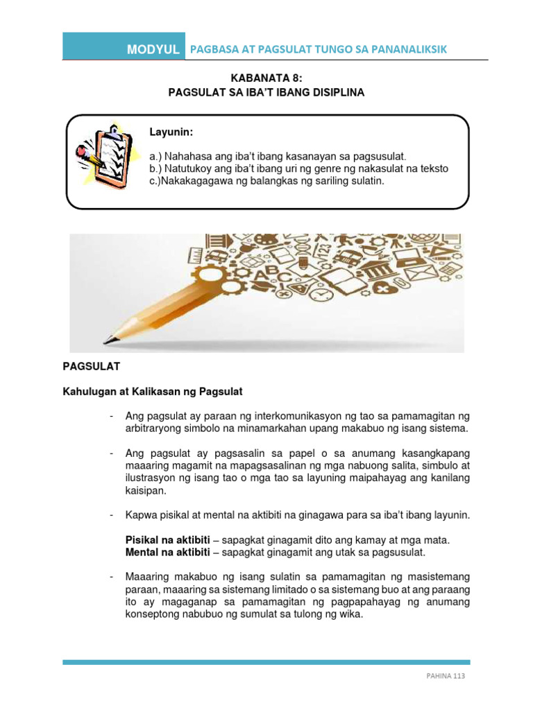 Kabanata 8 - Pagsulat Sa Iba - T Ibang Disiplina | PDF