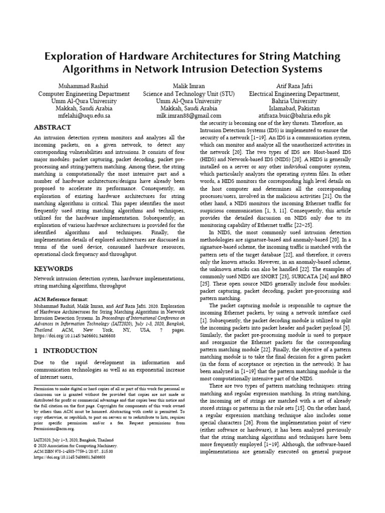 Exploration of Hardware Architectures Fo | PDF | Computer Data Storage ...