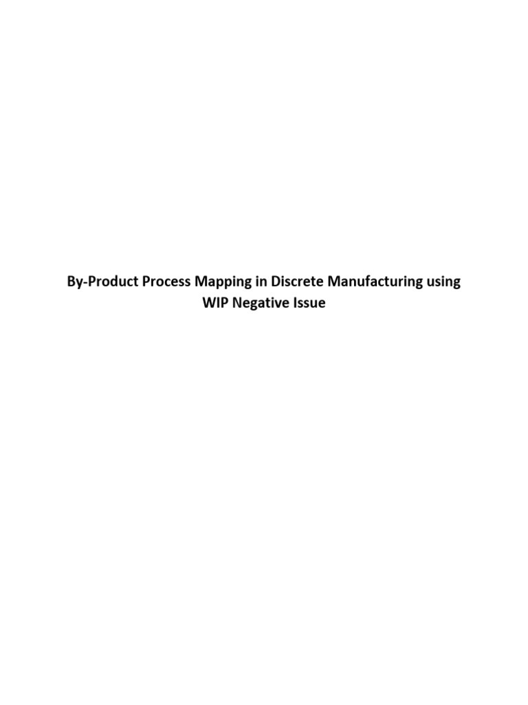 By-Product Mapping in Discrete Manufacturing | PDF | Inventory