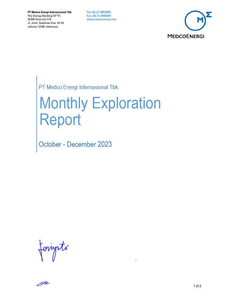 MonthlyExplorationReportOct Dec2023 (English) | PDF
