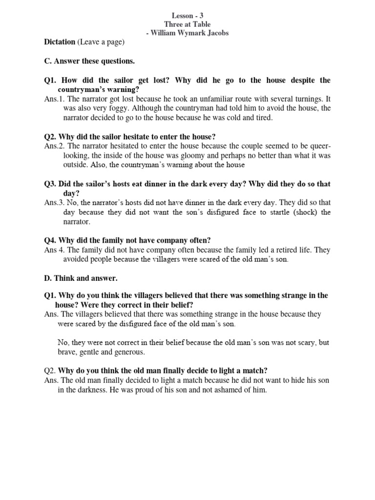 Three at Table: Summary & Q&A | PDF