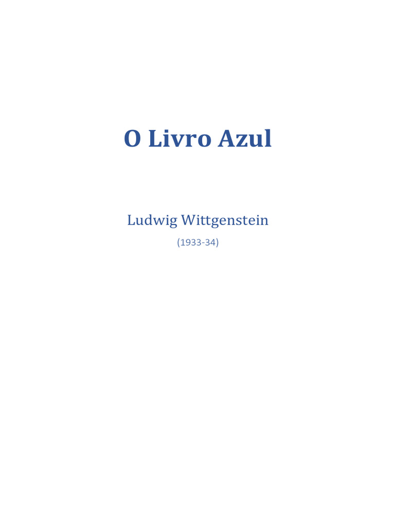 O Livro Azul | PDF | Pensamento | Definição