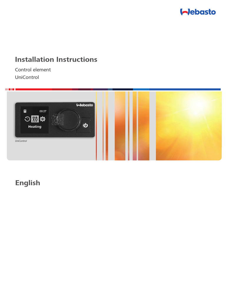 Webasto UniControl Installation Guide | PDF | Switch | Electrical Wiring
