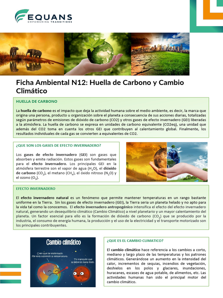 Ficha HSEQ 12 HUELLA DE CARBONO | PDF | Gases de efecto invernadero ...