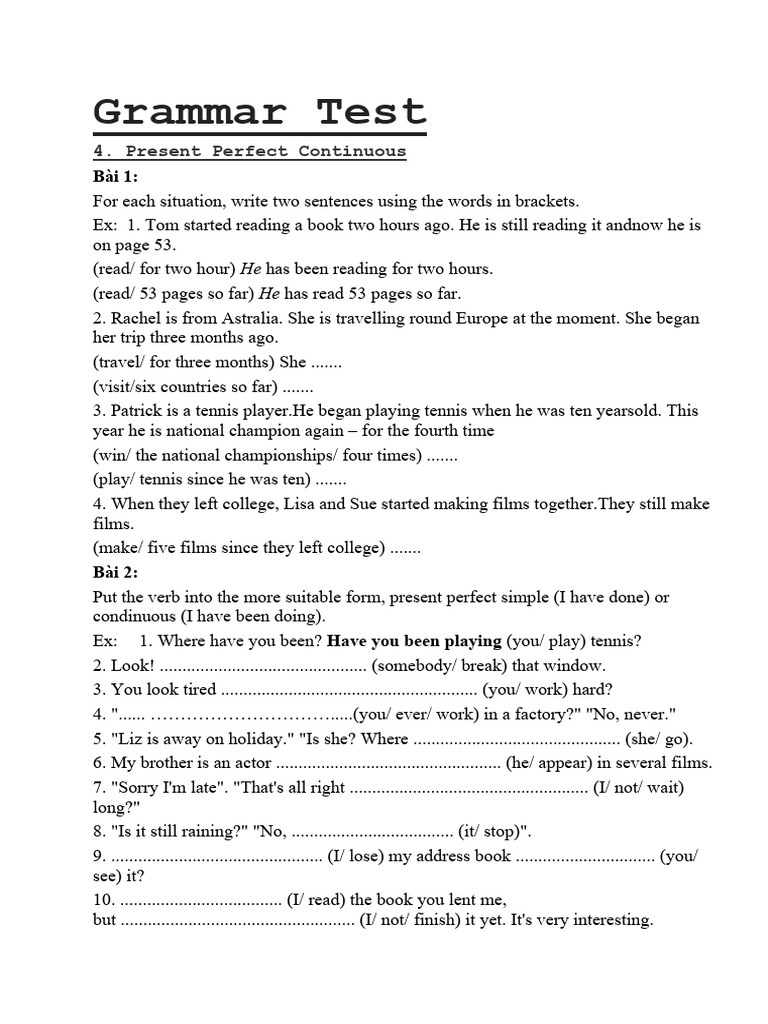 Grammar Test | PDF | Language Arts & Discipline | Foreign Language Studies