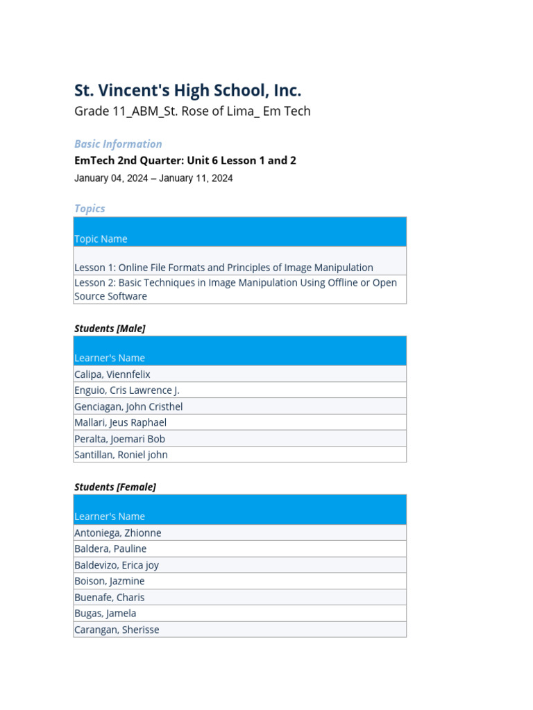 Emtech 2nd Quarter Unit 6 Lesson 1 And 2 Download Free Pdf Computing