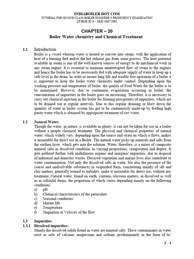 Boiler Water Chemistry Guide | PDF | Boiler | Water