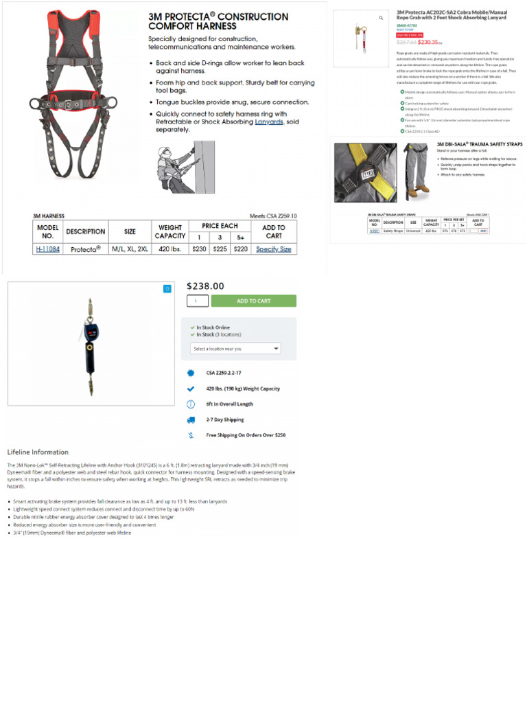 3m Fall Protection Equipment | PDF