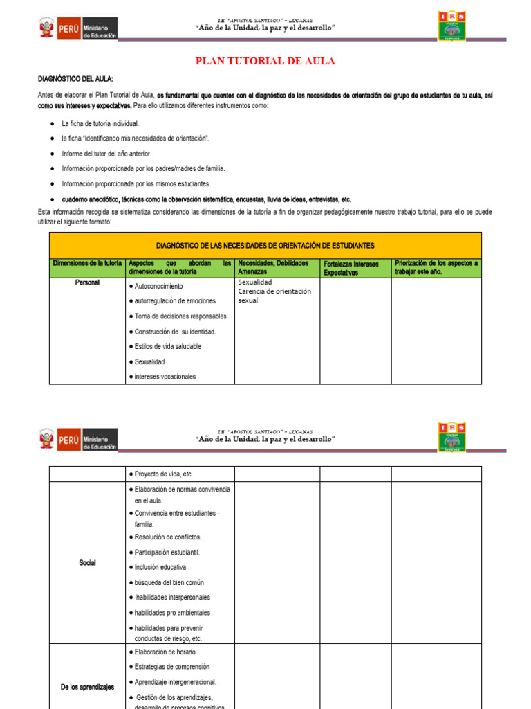 Plan Tutorial 2023 | PDF | Escuelas | Salón de clases