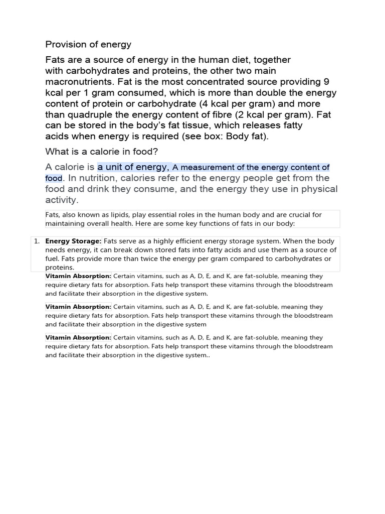 What Is A Calorie in Food? | PDF