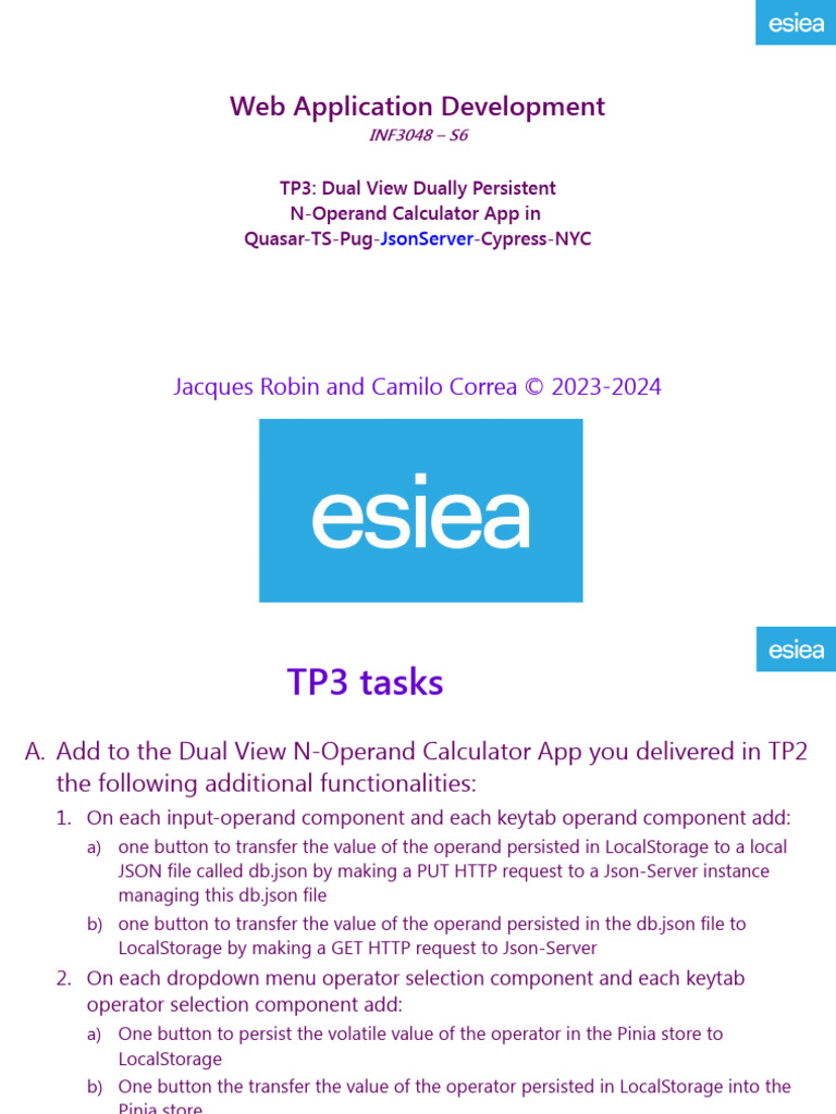 TP3 Add Json-Server Persistence To TP2 | PDF | Teaching Methods ...