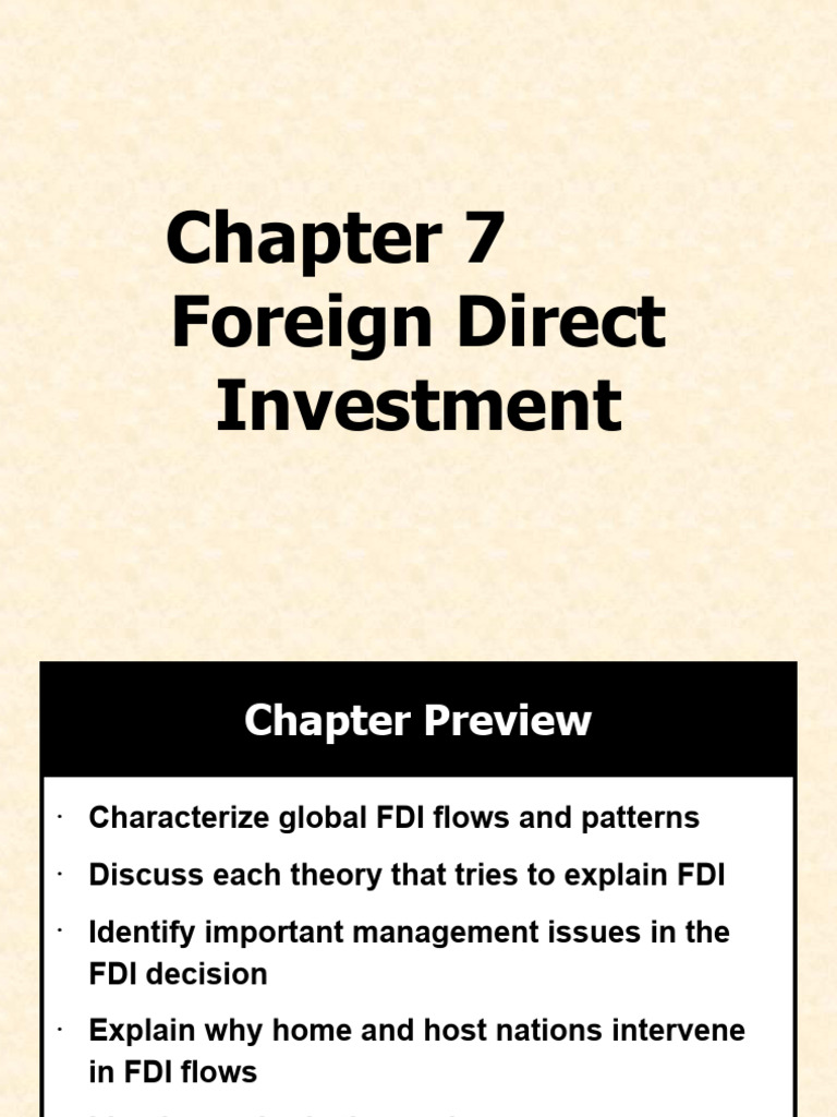 BA 7 Foreign Direct Investment | PDF | Foreign Direct Investment | Business
