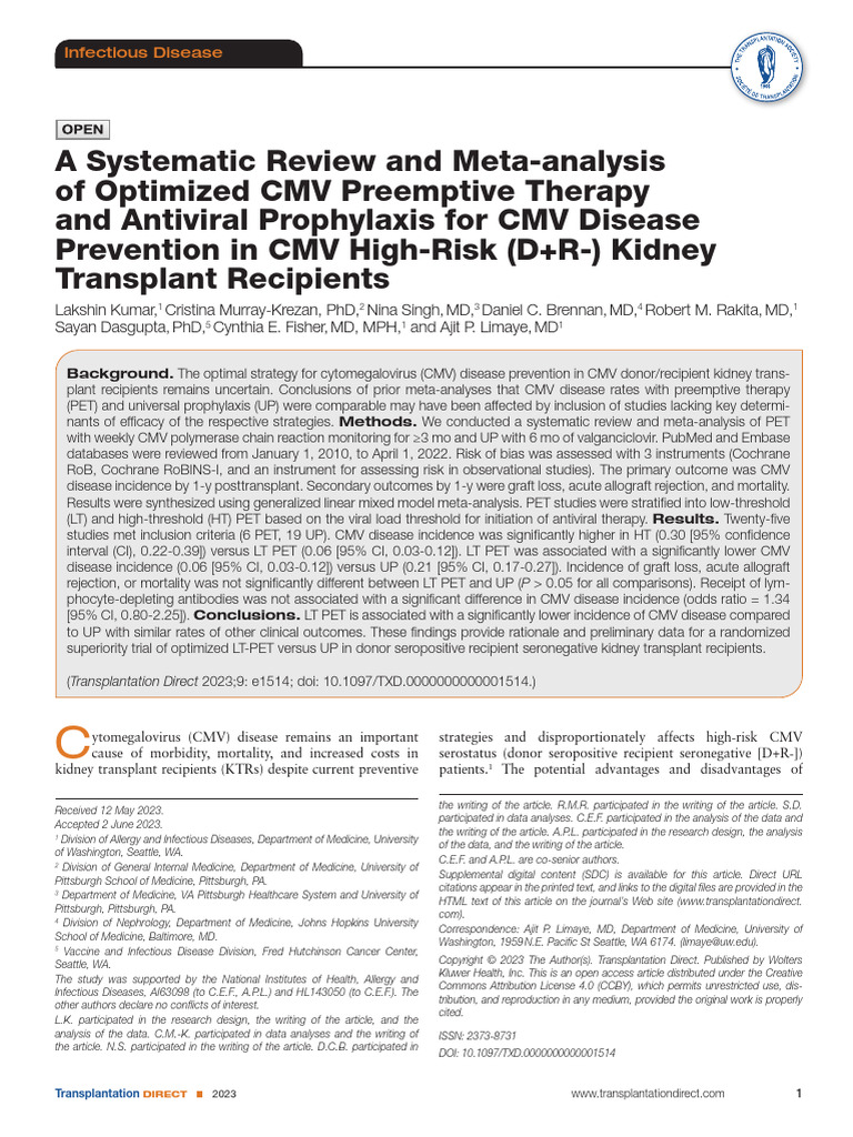 A Systematic Review and Meta-Analysis of Optimized | PDF | Cohort Study ...