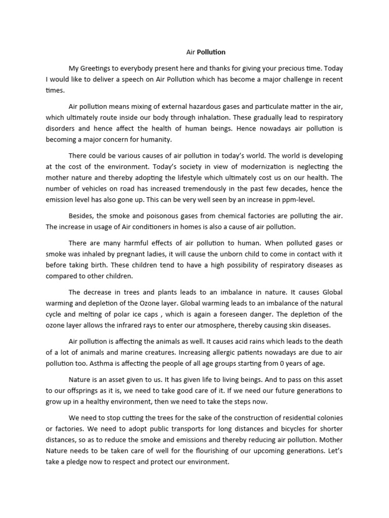 Public speaking text 3 pdf air pollution atmosphere of earth
