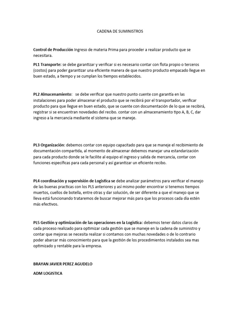 Optimización de la Cadena de Suministro | PDF