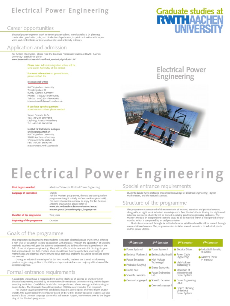 Electrical Power Engineering PDF Postgraduate Education Master's