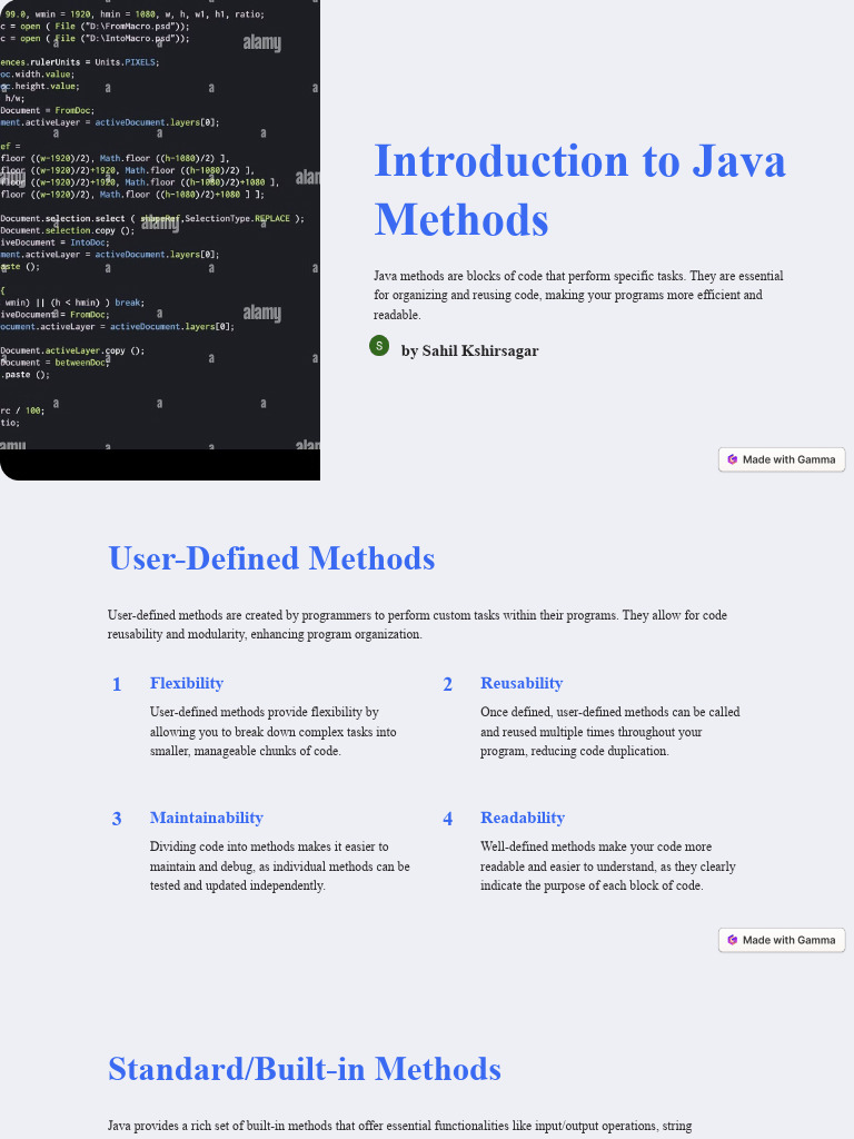 Introduction to Java Methods | Download Free PDF | Method (Computer ...