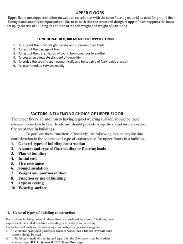 BUILDING TECHNOLOGY 1-GBC II - Upper Floors | PDF | Concrete | Brick