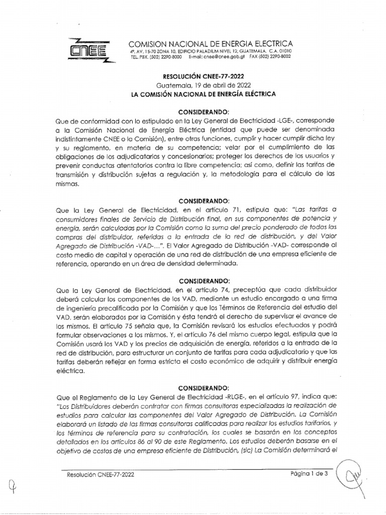 CNEE-77-2022 Empresas Precalificadad EVAD | PDF