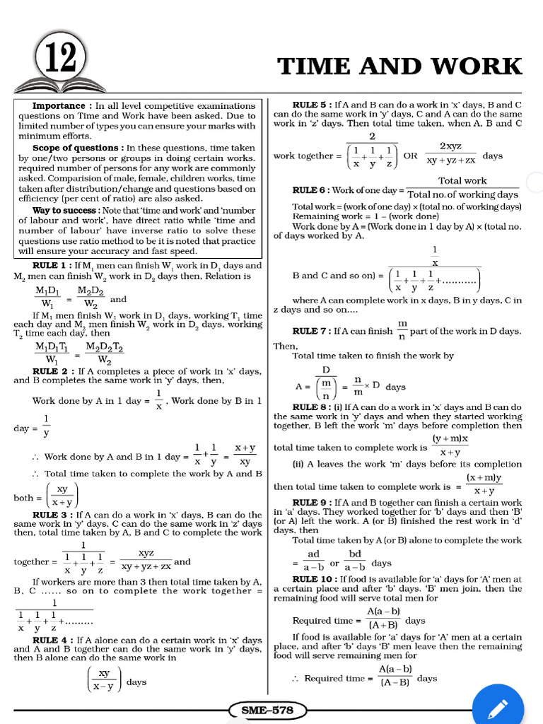 Time and work pdf
