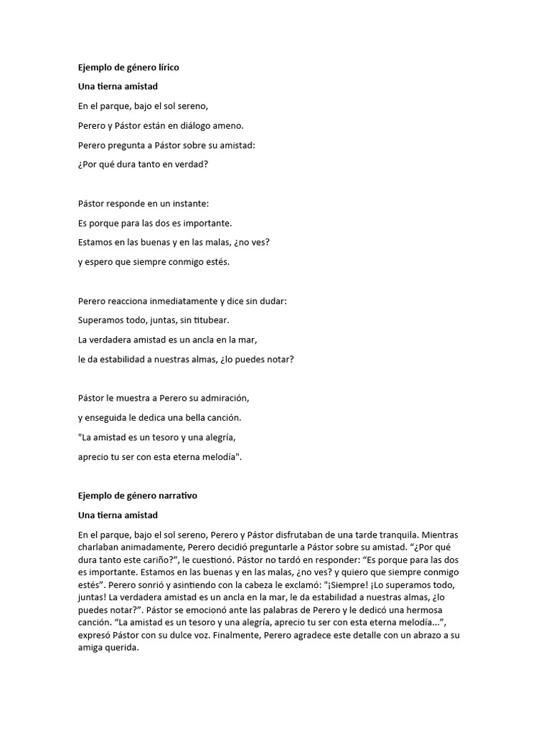 Amistad entre Perero y Pástor | PDF