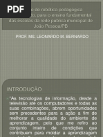 Projeto de robótica pedagógica diferenciado, para o