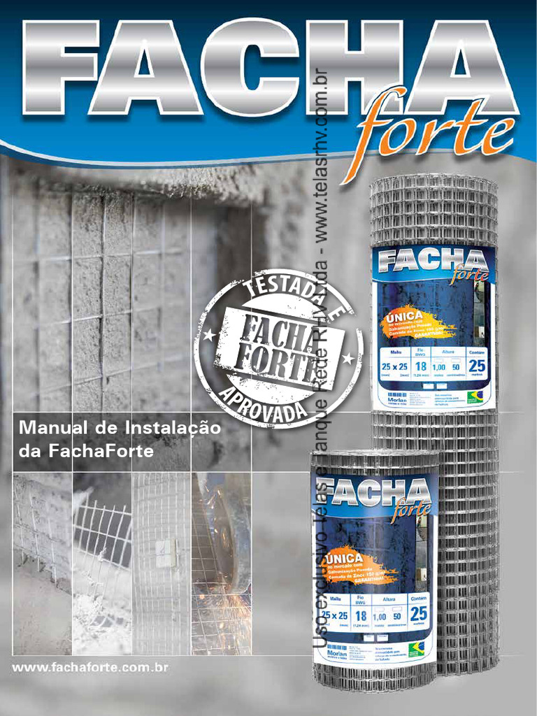 Manual de Instalacao de Tela para Reforco de Facha Reboco RHV | PDF ...