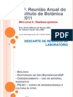 DESCARTE DE RESÍDUOS DE LABORATÓRIO