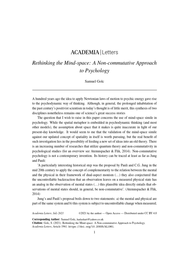 Rethinking the mind space a non commutat pdf consciousness