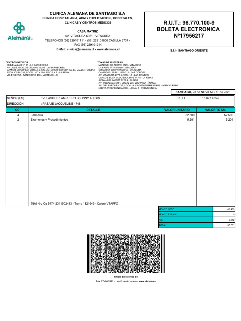 Boleta Electronica PDF Chile