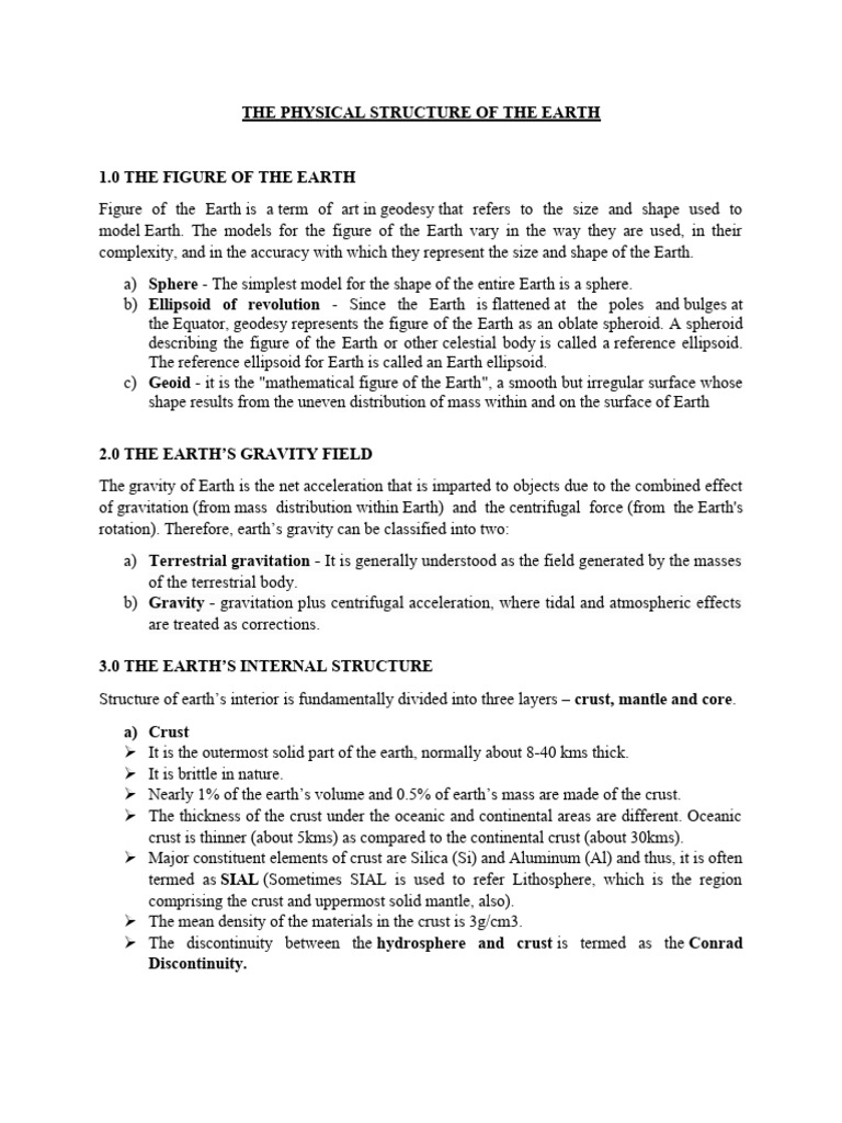 The Physical Structure Of The Earth Pdf Rock Geology Igneous Rock