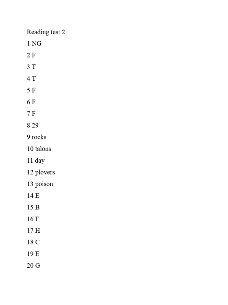 Reading Test 2 | PDF | Teaching Methods & Materials