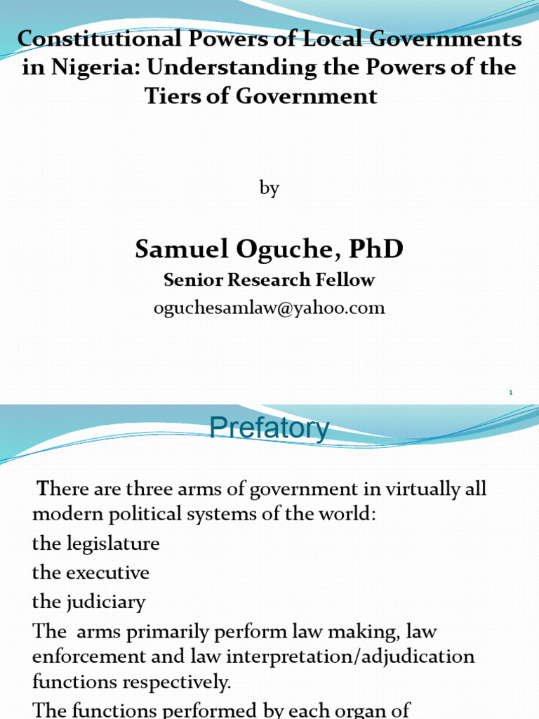 Local Government Powers in Nigeria | PDF | Taxes | Fee