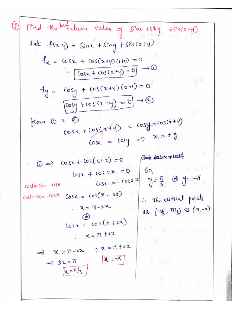 Maxima and Minima For Calculus Question Practice | PDF