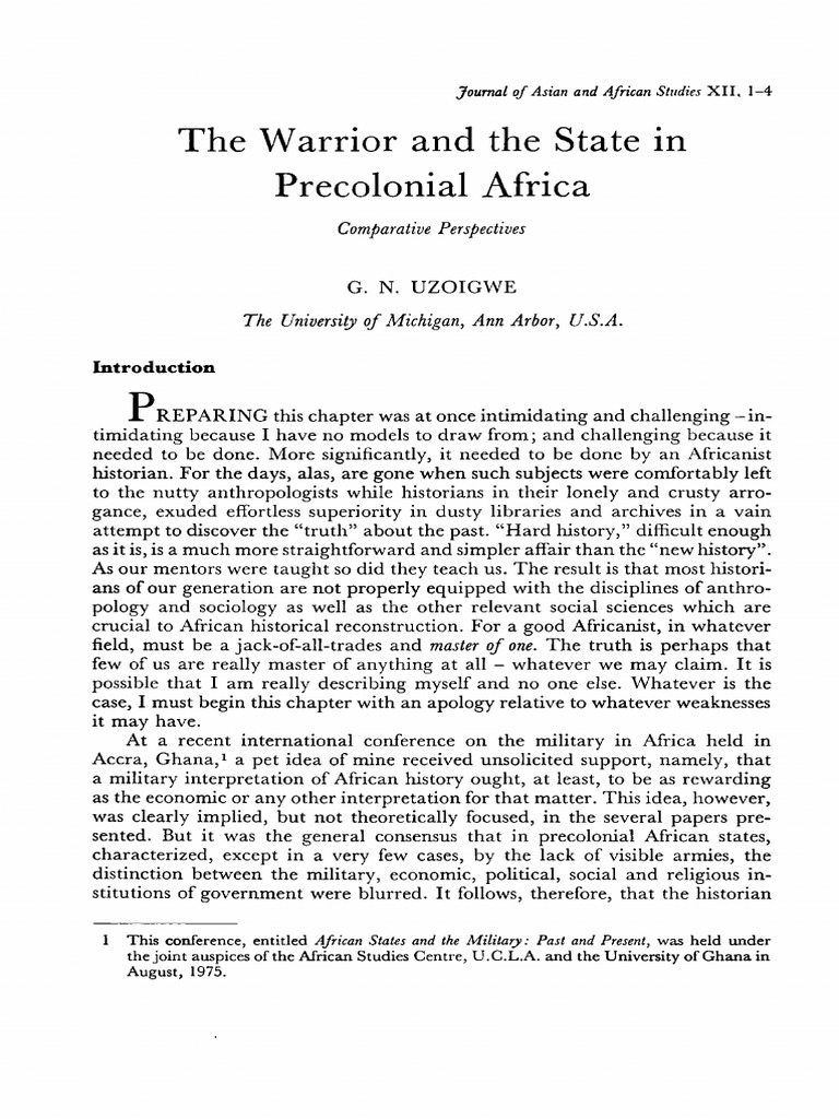 Warriors and State in Precolonial Africa | PDF | Zulu Kingdom